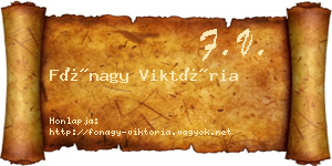 Fónagy Viktória névjegykártya